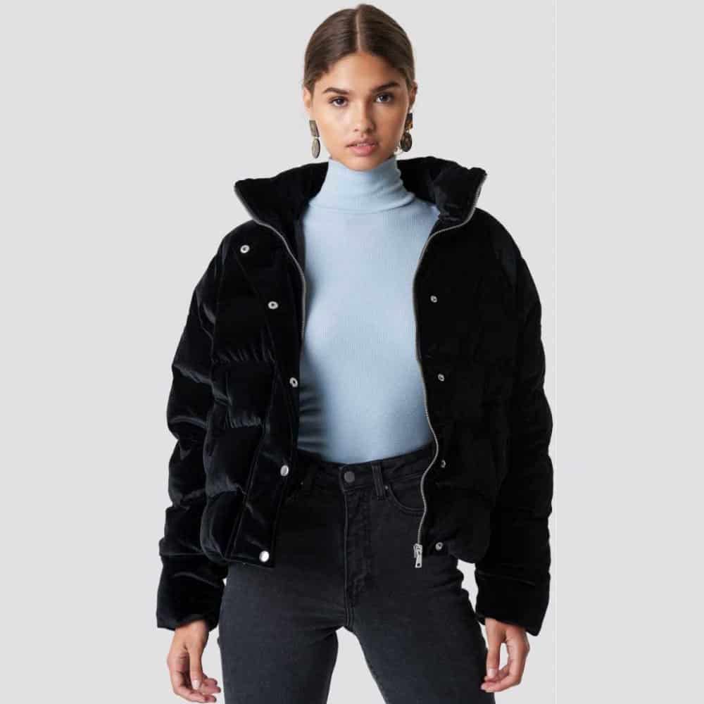 sametová dámská prošívaná bunda